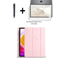 TEKNETSTORE Honor Pad 9 12.1 Inç Uyumlu Kalem Bölmeli Standlı Silikon Kılıf + Ekran Koruyucu + Kalem 3'lü Set