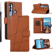 Tecno Spark 7 Pro Şok Emici Darbeye Kickstand Kart Için Flip Case (Yurt Dışından)