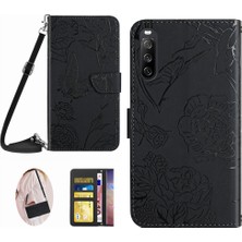 Kart Sahibi ve Uzun Pu ile Sony Xperia 10 Vi Deri Cüzdan Için Flip Case (Yurt Dışından)