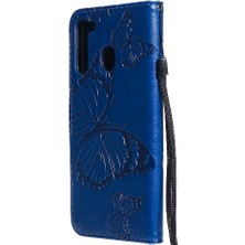 Samsung Galaxy A21 Flip Case Kickstand Pu Deri Darbeye ile (Yurt Dışından)