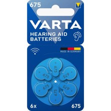 Varta 675 Numara Işitme Cihazı Pili 6'lı Blister (60 Adet)- 8 Adet Hortum Hediyeli (Nilsaccessories)