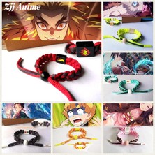 Mingjin Shop 1 No.21 Boyutu Yeni Anime Iblis Avcısı Kamado Tanjirou Agatsuma Zenitsu Ayarlanabilir El Örgüsü Bileklik El Halat Cosplay Sahne Hediye (Yurt Dışından)