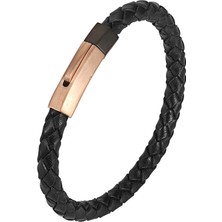 Mingjin Shop 1 22,5cm Tarzı TZ1032 Yeni Hakiki Örgülü Deri Bilezik Erkek Kadın Paslanmaz Çelik Toka Retro Erkek Bileklik Bilezik Punk Takı Pulseira (Yurt Dışından)