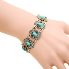 Mingjin Shop 1 No.8 Boyutu Vintage Et Boncuk Charm Bilezik ve Bilezikler Kadınlar Için Bohem Doğal Taş Bilezikler Pulseras Femme (Yurt Dışından)