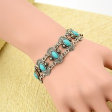 Mingjin Shop 1 No.8 Boyutu Vintage Et Boncuk Charm Bilezik ve Bilezikler Kadınlar Için Bohem Doğal Taş Bilezikler Pulseras Femme (Yurt Dışından)