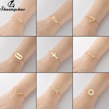 Mingjin Shop 1 Altın Tarzı SL376 Shuangshuo Ayarlanabilir Diş Basit Bilezik Benzersiz Moda Bıçak Uçak Charm Bilezik Diş Hekimi Takı Hediye Kadınlar Için Hediye (Yurt Dışından)