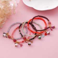 Mingjin Shop 1 No.8 Boyutu Yeni Renk Basit Sevimli Seramik Şanslı Kedi Yıldız Bilezik El Dokuması Kırmızı Renkler Halat Bileklik Kadınlar Için Genç Kız Takısı Hediye (Yurt Dışından)