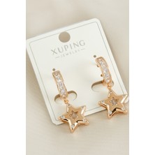 E-Bijuteri Xuping Yıldız Zirkon Taşlı Lüks Çelik Küpe