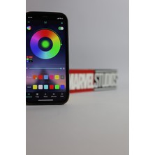 Domini  Marvel Studios - Rgb LED Işıklı 3 Boyutlu Tabela - 20CM x 5cm x 2cm (Bluetooth Kontrollü)