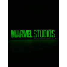 Domini  Marvel Studios - Rgb LED Işıklı 3 Boyutlu Tabela - 20CM x 5cm x 2cm (Bluetooth Kontrollü)