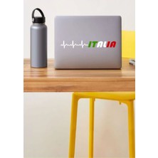 Sticker Usta Kalp Ritimli Italya Bayrak Araba Oto Motosiklet Sticker 00076