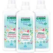 Green Clean 3 Adet Green Clean Baby Bitkisel Çamaşır Deterjanı 1 Lt ve Rosıe