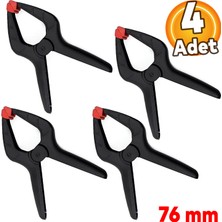 Badem10 4 Adet Yaylı Kıskaç Klips Mandal Hobi Mini El Tip İşkence Aleti Seti 76 Mm (3" İnç)