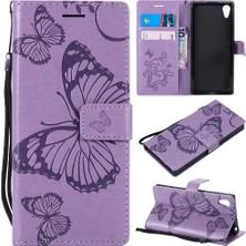 Colorful Shop Kart Yuvası ile Sony Xperia Xa1 Flip Kickstand Pu Deri Için Flip Case (Yurt Dışından)