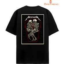 Ors Trend Metallica Baskılı Oversize Tişört