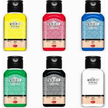 Glanart Lüks Akrilik Boya Seti 6X75 ml Artdeco Lu Set Ipek Fırçalı Canlı Renkler