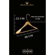 Manken İstanbul 10 Adet 48 cm Gold İtalyan Kanca Masif Ahşap Elbise Askısı