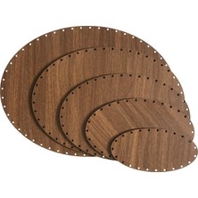 Ala Depo Rattan Örgü Plakası Rattan Tabanı 25X15 cm Elips Oval 3mm Çift Yüz Boyalı Ceviz