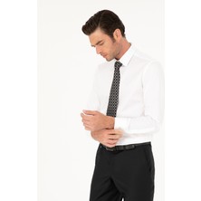 Cacharel Erkek Beyaz Slim Fit Pamuk Klasik Gömlek 50285570-VR013