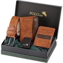 Polo Air Erkek Set Cüzdan Kemer Kartlık Benzinli Çakmak Set Cm-10