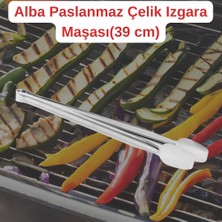 Mangal Ustası Alba Paslanmaz Çelik Izgara Maşası(39CM)