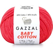 Gazzal Baby Cotton El Örgü İpi Nar Çiçeği 3458