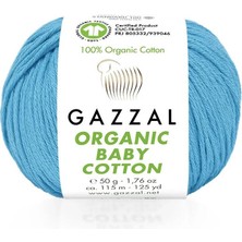 Gazzal Organic Baby Cotton El Örgü İpi Mavi 424