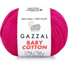 Gazzal Baby Cotton El Örgü İpi Neon Pembe 3461