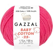 Gazzal Baby Cotton 25 El Örgü İpi Ahududu 3415