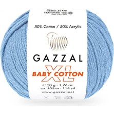 Gazzal Baby Cotton Xl El Örgü İpi Çan Mavi 3423