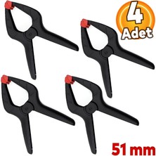 Badem10 4 Adet Yaylı Kıskaç Klips Mandal Hobi Mini El Tip Işkence Aleti Seti 51 Mm (2" İnç)