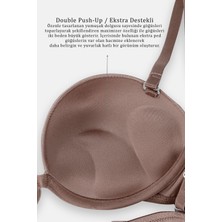 Wonna Olympos 2537 Bronz Kahve Double Push Up / Ekstra Dolgulu Midesiz Straplez Mikro Basic Sütyen