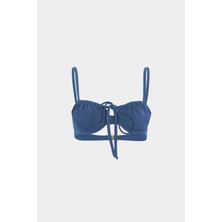 Açelya Okcu Premium Büzgü Detaylı Luna Slim Fit Kadın Bikini Üstü