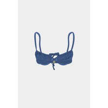 Açelya Okcu Premium Büzgü Detaylı Luna Slim Fit Kadın Bikini Üstü