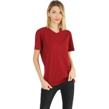 Noetr Siyah Beyaz-Kırmızı %100 Pamuk'lu 3'lü Kadın Basic T-Shirt Paketi