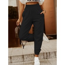 Moda Hayzey Kadın Paça ve Bel Lastik Detaylı Iki Iplik Cepli Eşofman Altı