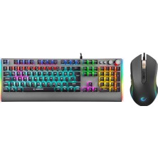 Rampage KB-R210 Favory  Kristal Blue Switch Mekanik & SMX-R79 X-Runner  Siyah 10000DPI Gaming & Oyuncu Set