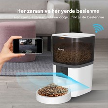 OVIOO QQ005 6 Litre Kameralı ve Uzaktan Wifi Bağlantılı Paslanmaz Kaseli Kedi ve Köpek Besleyici