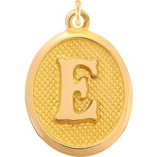 Prenses Pırlanta 14 Ayar Altın E Harfi Kolye Ucu Nostaljik Desenli Zincir Dahil Değildir