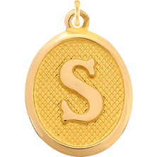 Prenses Pırlanta 14 Ayar Altın S Harfi Kolye Ucu Nostaljik Desenli Zincir Dahil Değildir