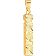 Prenses Pırlanta 14 Ayar Altın I Harfi Kolye Ucu Parlak Kalemli Işıltılı Zincir Dahil Değildir