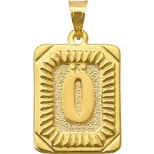 Prenses Pırlanta 14 Ayar Altın Ö Harfi Kolye Ucu Kare Desenli Harf Zincir Dahil Değildir