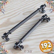 Badem10 Talas Füme Çizgili Metal Kulp 192 mm Mobilya Çekmece Mutfak Dolabı Kulbu