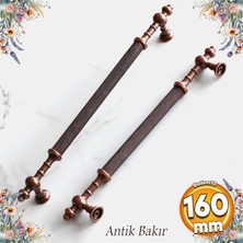 Badem10 Ladin Eskitme Antik Bakır Metal 160 mm Mobilya Mutfak Çekmece Dolap Dolabı Kulpu Kulbu Kulpları