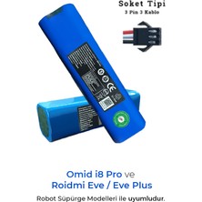 Omid I8 Pro ve Roidmi Eve / Eve Plus Robot Süpürge Uyumlu Batarya - 5200 Mah 72WH