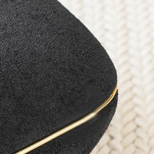 Zem Lulu Puf,  Teddy Kumaş Siyah Gold