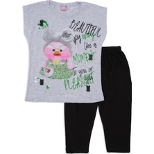 Bebelop Kız Çocuk Bisiklet Yaka Kısa Kollu T-Shirt