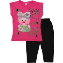 Bebelop Kız Çocuk Bisiklet Yaka Kısa Kollu T-Shirt