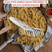 Mangal Ustası Alba Paslanmaz Çelik Makarna ve Salata Sunum Maşası