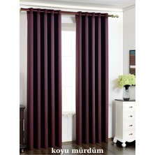 MebelPord Curtain Blackout Karartma 1/2 Pileli Fonluk  Mürdüm Renk